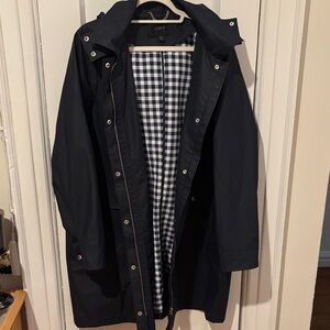 J. Crew Women's Navy Rain Coat